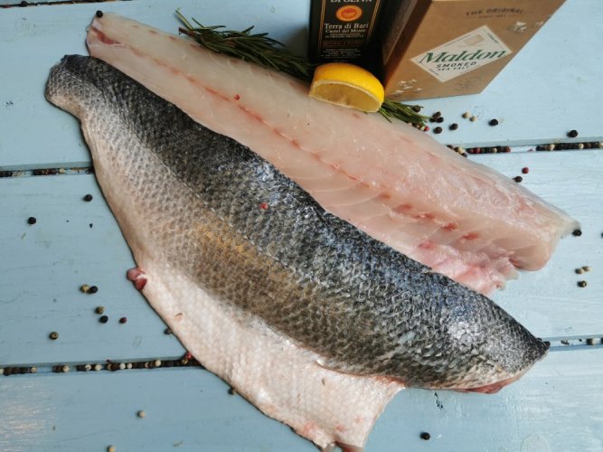 Ike-jime Wild Seabass fillet with skin - Do you want to remove the skin from the fish ??: yes