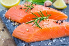Organic salmon fillet with skin