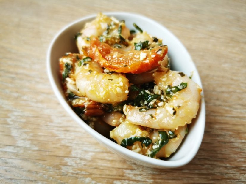 Shrimps salad Pesto Genovese