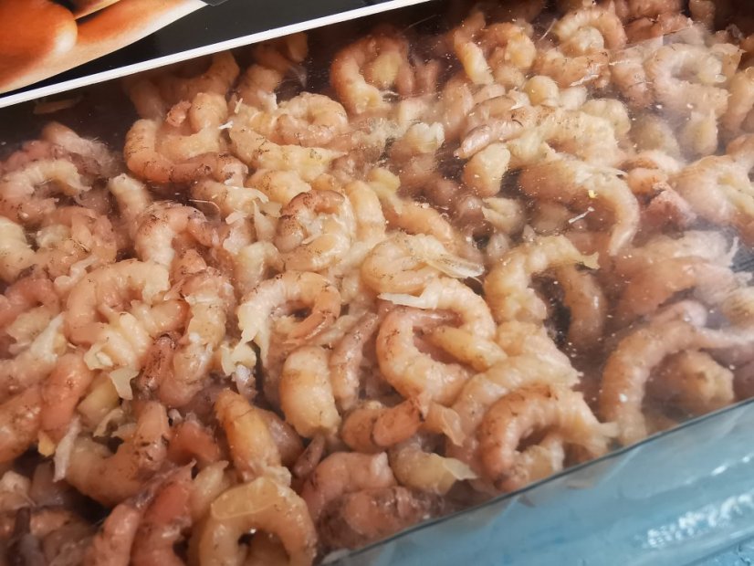 Shrimp raw gray peeled tails 500g