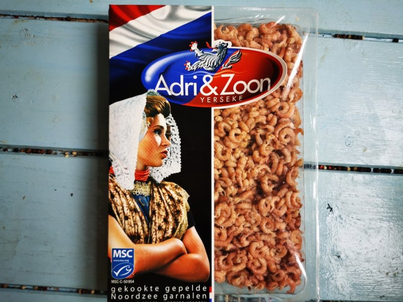 Krevety syrové šedivé loupané ocásky 500g